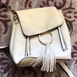 O Ring white mini backpack